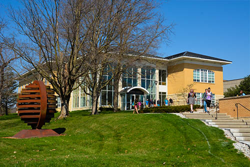 Concentric sculpture on the Fayette campus. 