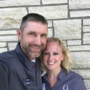 Photo of Liz Winter & Jesse Pleggenkuhle with a stone background