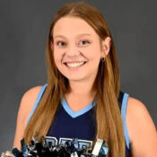 Emily Bierman headshot in the UIU Cheerleading uniform