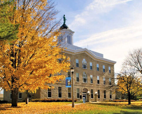 Alexander-Dickman hall in the fall on Upper Iowa's Fayette campus