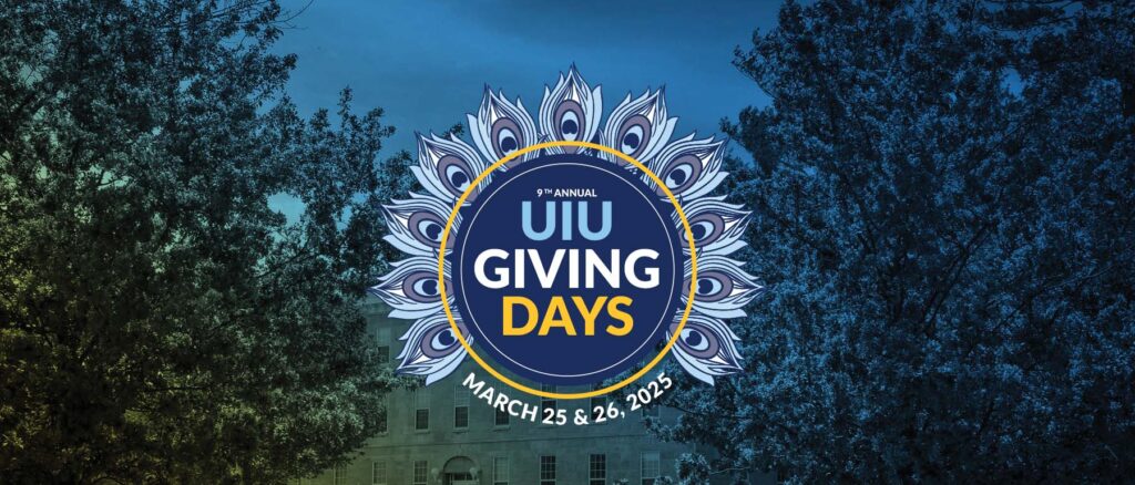 UIU Giving Days badge on a dark blue background