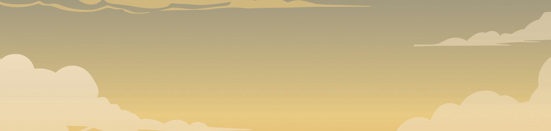 Illustrated clouds at sunset.