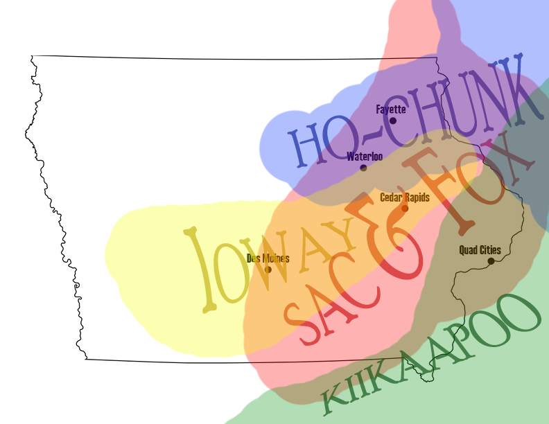Ancestral lands of native Iowa peoples