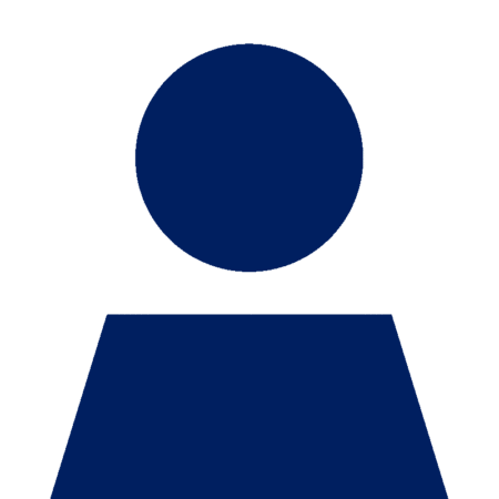 Navy generic user icon symbol representing a person