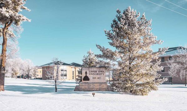 Frosty, snow-covered Fayette Campus