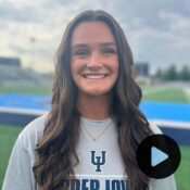 Headhot of Madi Hartman with video play preview button